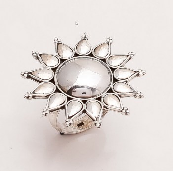 zilveren edelsteen ring hanger oorbellen 0597